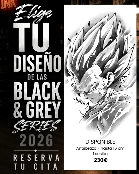 Diseño Vegeta, diseño disponible de Black & Grey Series.
