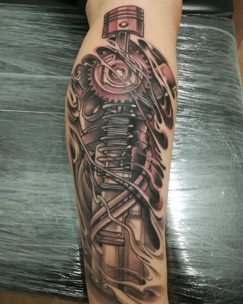 Tatuaje biomecánico black and grey en el antebrazo.